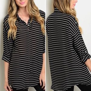 Black & White Striped Top
